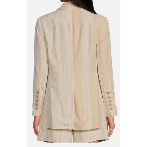 Sam Edelman Women's Enola Twotone Striped Linen Blend Blazer, Size S - Picture 10 of 11